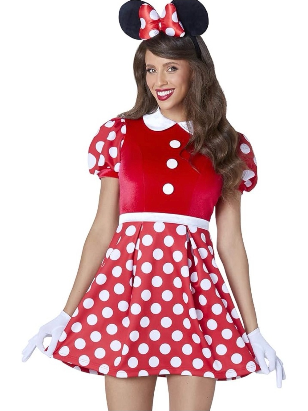Classic Red Polka Dot Mouse Costume with Ears - Kids
